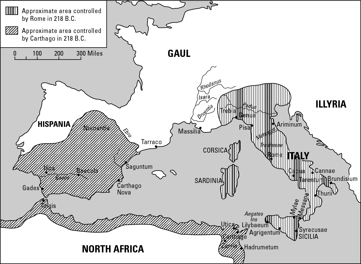 Figure 12-1: The areas involved in all three Punic Wars.